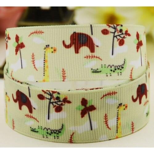 22mm 25mm 38mm 75mm Animal Cartoon pattern printed Grosgrain Ribbon party decoration 10 Yards X-04060