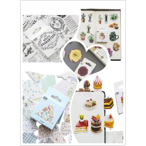 50Pieces/lot Into A Variety Of Style Boxed Stickers Stationery Deco Bookmark Diary Sticker