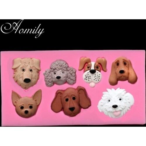 Aomily 3D Variety of Dogs Shape Silicone Mold DIY Handmade Cookies Chocolate Mould Kitchen Cake Pastry Baking Decorating Tools