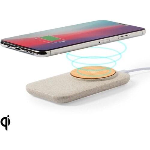 Wireless Qi Charger with USB Ports 146536 Bamboo Wheat straw Abs