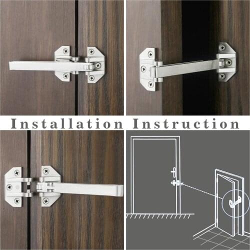 Bolt stainless steel anti-rust safety door security anti-theft door latch, brushed surface