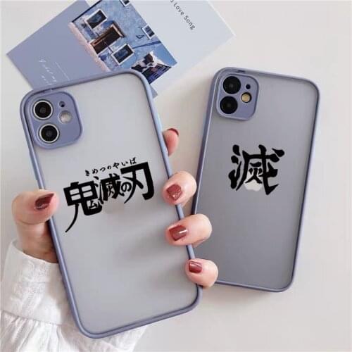 Anime Demon Slayer Phone Case Kimetsu No Yaiba For iPhone 6s 7 8 plus SE 2020 12 mini 11 pro max X XS MAX XR Hard Matte Cover