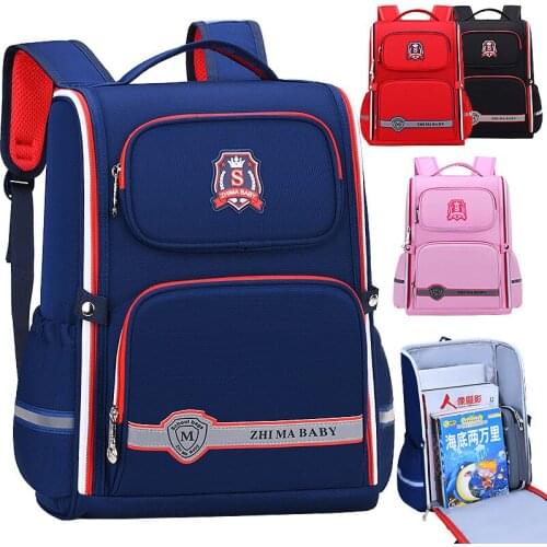 Children Orthopedics School Bag For Girls Boys Oxford Waterproof Backpack New British Style Kids Multi-Pocket Lightweight Bookba