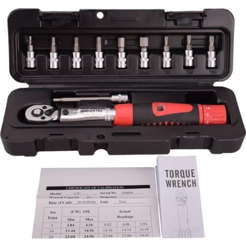 1/4'' Drive Ratchet 2 to 24 Nm Torque Wrench Set & Storage Box,Dual-Direction Adjustable