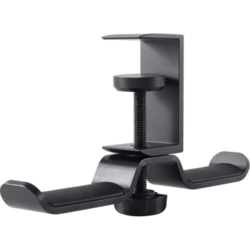 Dual Headphone Stand Under Desk, Universal PC Gaming Desk Headphone Hanger, 360 Degree Rotating,Earphone Mount Rack