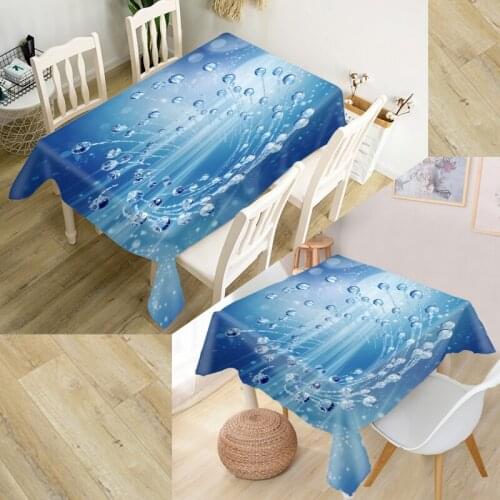 HEARMNY Custom 3D Water Drops Tablecloth Party Decor Oxford Fabric Square/Rectangular Dust-proof Table Cover Home Decor TV Cover