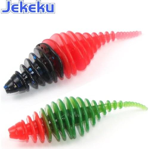 JEKEKU10pcs Silicone Fishing Lure 50mm 1.5g Double Color Soft Bait Jigging Lure Pescashad Soft Bait Aritificial Fishing Lure