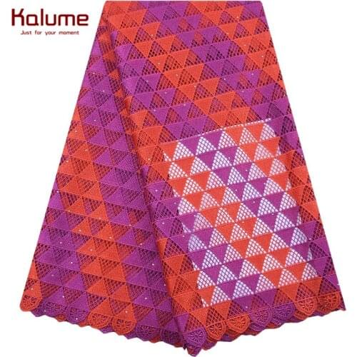 Kalume Latest African Lace Guipure Cord Lace Fabric High Quality Nigerian Network Water Soluble Cord Laces For Wedding Sew F1986