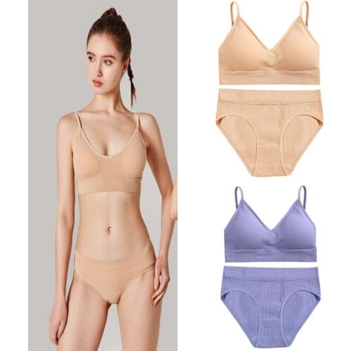 Women Seamless Lingerie Set Fitness Bralette Push Up Top + Panties Suit Sports Woman Sexy Underwear Sets