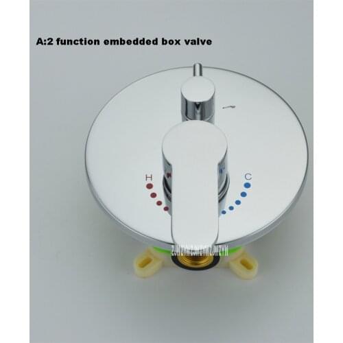 Brass Round Embedded Box Shower Mixing cold and hot Water Switch Valve Controller Wall In Concealed Shower F aucet On-Off Valve