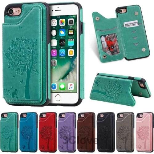 Magnetic 3D Cat & Tree Wallet Cases For iPhone 6 6S 7 8 Plus X XR XS 11 Pro Max SE 2020 12 PRO MAX 12 MINI Leather Phone Cover