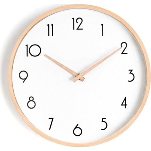 Wall Clock Modern Design Home Fashion Wooden Japanese Style Wall Clock Family Living Room Watch Simple Solid Silent Creative