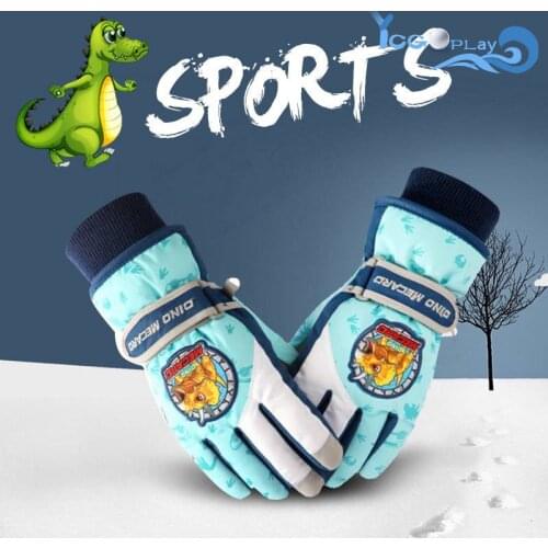 NEW Cartoon Children Ski Gloves Winter Snowboarding Ski Gloves Outdoor Thickened Non-slip Water Proof Winter Cycling Gloves