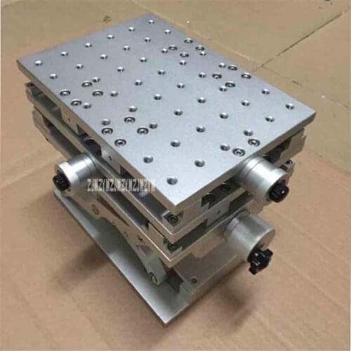 New Portable Three-dimensional Table Aluminum Alloy Precision Z-axis Lifting Platform Lifting Stage Manual Workbench (210X150mm)