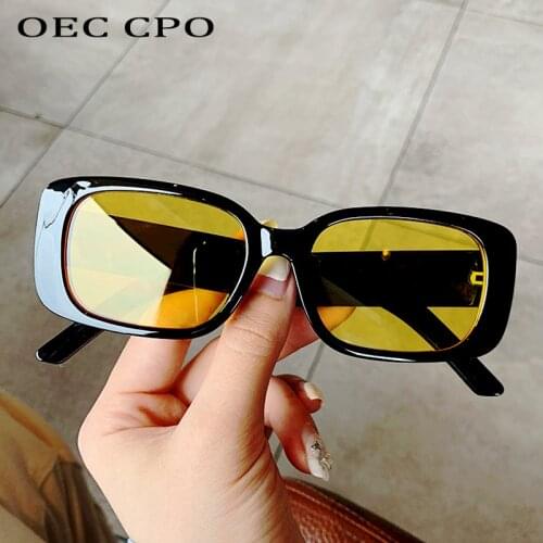 OEC CPO Vintage Square Ladies Sunglasses Small Frames Retro Shades Sun Glasses Women Elegant Eyeglasses UV400 Eyewear Oculos