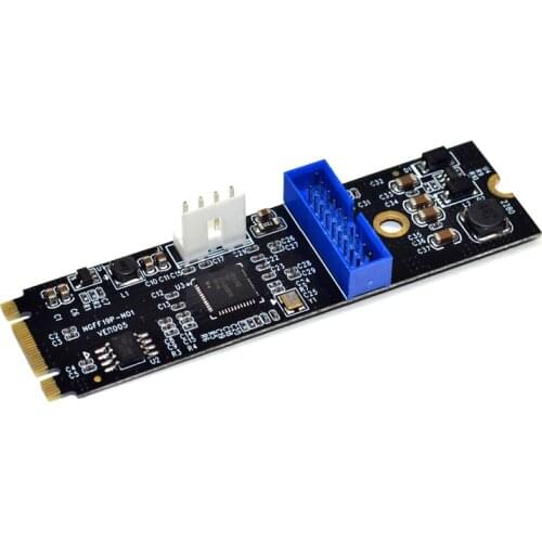 M.2 NGFF NVME to USB 3.0 19pin Header Convert Card NGFF to 2 Port USB3.0 Expansion Card Transfer Adapter IDE 4PIN Power Supply