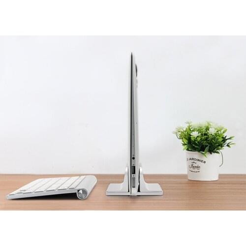Portable Vertical Type Storage Laptop Stand Aluminium Support Base Bracket Notebook Holder For Macbook Air Pro HP Dell Xiaomi
