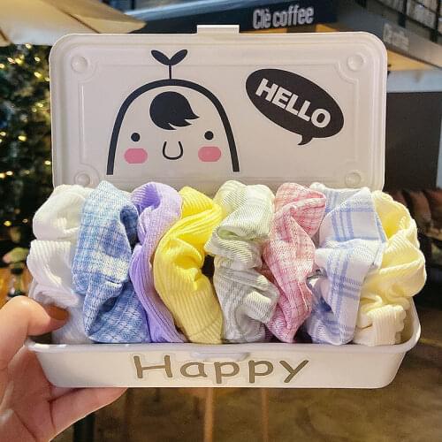 Fresh Lovely Hairband Scrunchie Hair Soft Bands Hair Headband Elastics Ponytail Hair Ties for Girls Women Colorful Headdress