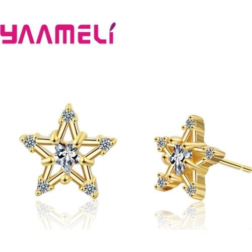 Lovely Daughter Girls Jewelry 925 Sterling Silver Top Grade Cubic Zircon Inlay Pin Needle Stud Earrings Brincos Top Quality