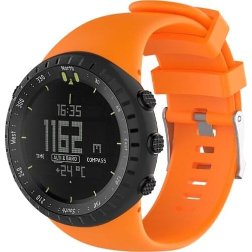 Silicone Replacement Wrist Band Strap for suunto Core All Black Sports Watch