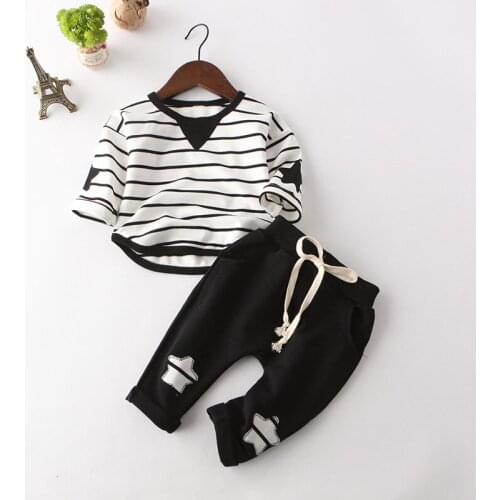 Menoea Baby Boy Tracksuits 2020 Children Boys Cotton Clothing Sets Gentleman Striped Jacket Pants 2Pcs/Sets toddler boy clothes