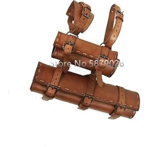Medieval Knight back Double scabbard Shoulder Strap Sword Holder Sheath Scabbard Adult Leather Kit Gear Weapon Costume Prop