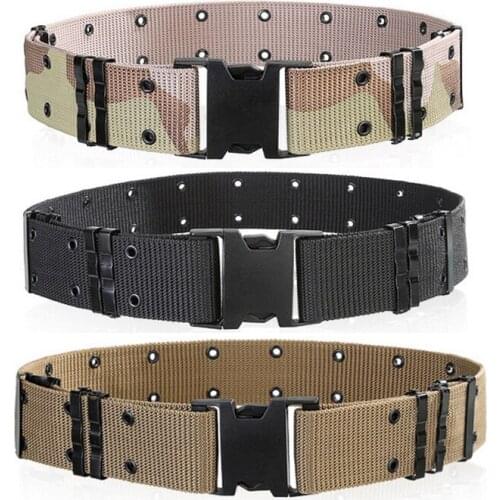 Tactical Heavy Duty Belt Metal Eyelets Police Military Belts with Quick Release Plastic Buckle Hunting Gear waist Support
