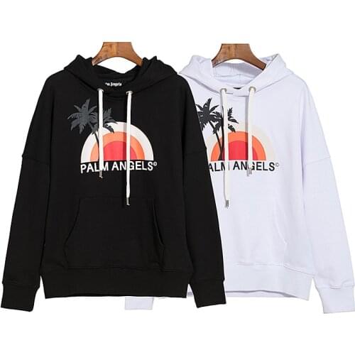 Palm Angels 21SS Letter Logo Unisex Loose Hooded Sweatshirt Men Women Casual Fashion Men Sports Sweatshirt Boyfriend Gift