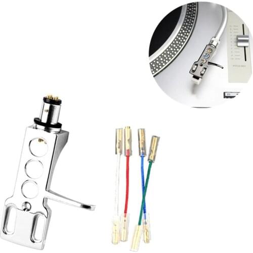 1Set Universal LP Disc Record Player Phono Turntable Headshell Cartridge Rack with 4 Leadwires for Direct-Drive Turntable