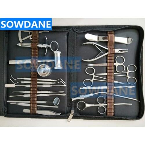 21 pcs/set High Quality Dental Implant set Dental Planting Surgery Operation kit with bag Dental Retractor elevator Plier M