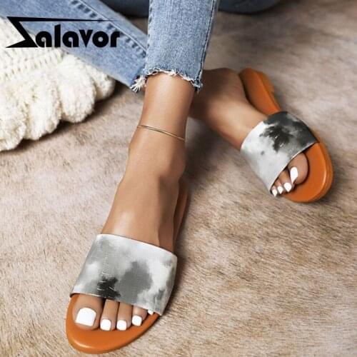 ZALAVOR New Women Shoes Print Slippers Women Summer Shoes Fashion Cool Beach Shoes Women Footwear Size 35-43