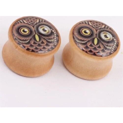 1 piece new cute animal owl Ear Plugs Tunnels Flesh Expansions Piercing Earring Gauges Ears Expanders punk Body Jewelry