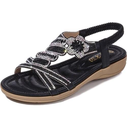 1PR Bling Rhinestone Women Wedges Sandals Open Toe Sexy Dance Charming Slippers Prime Pink Crystal Shoes Ladies Gladiators