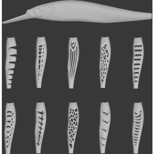 WLure Hard Plastic 3D Stencil for Minnow Crankbait Lure UPM817