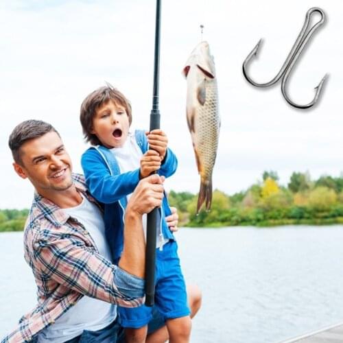 20PCS/SET Durable Use Carbon Steel Fishing Hooks Crank Hook Fly Tying Double Hook for Lure Fishing Accessories Dropshipping