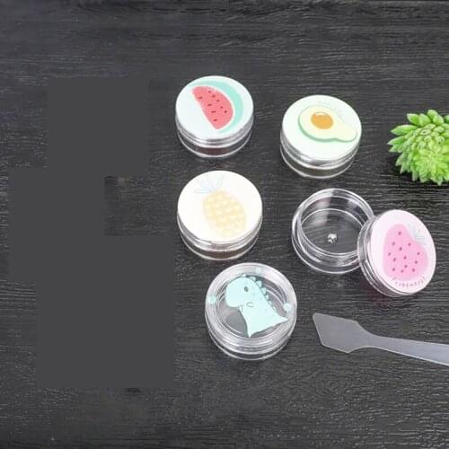 6 Pieces/Lot Cartoon Pattern Ointment Box Plastic Skin Care Product Sub Packaging Box Travel Portable Transparent Storage Box