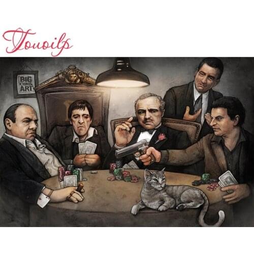 TOUOILP 100% 5d Daimond Painting"godfather"3D 5d Diamond Painting Round/Square Rhinestones Diamant Painting Embroidery Animals