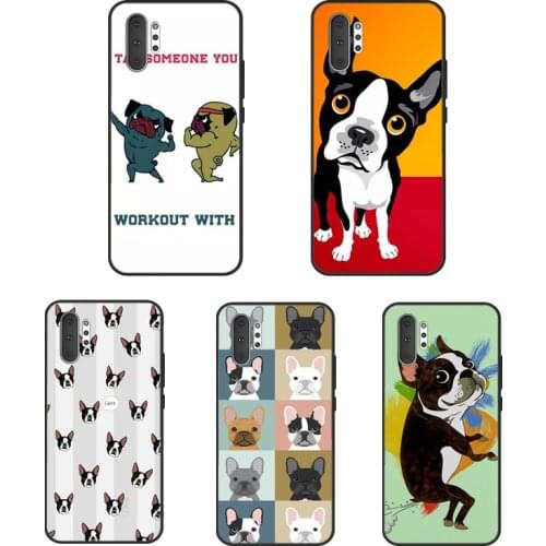 Funny Boston Terrier Dog For Samsung S8 S9 S10 S20 Plus Case For Galaxy Note 20 Ultra Note 9 8 10 Plus Coque