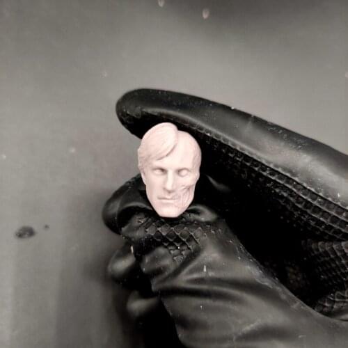 Blank 1/12 Scale Two-Face Rotface Harvey Dent Head Sculpt Unpainted Fit 6" ML Figure