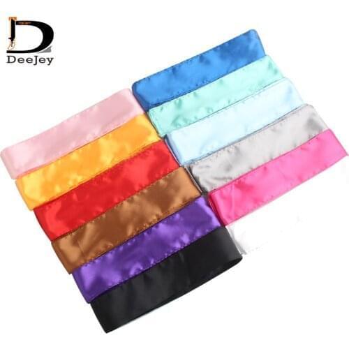 Blank stock 60x1100mm silk head tie polyster satin edge scarf head tie black white hot pink color choie