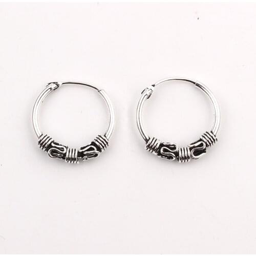 Gypsy Tribal Hippie Endless Hoop Earrings Handmade Indian Totem Vintage Metal Color Small Circle Earring For Women Chic Jewelry