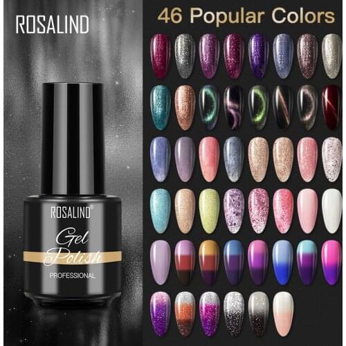 ROSALIND Cats Eye Gel Nail Polish 7ML Glitter Pearl Semi Permanent Nail Polish Soak Off UV Gel for Nail Art Beauty Gel Lacquer