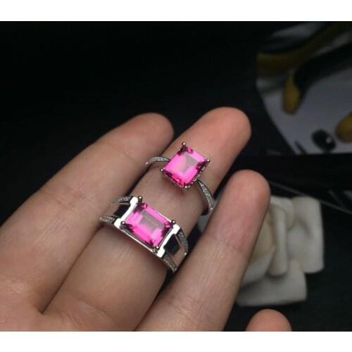 The Best gift For Your Lover Couple Rings Natural Topaz Lovers Ring 925 sterling silver for your Girl Friend or Boy Friend