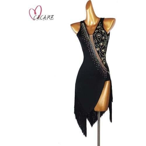 Fashion Latin Dance Dress Women Dance Competition Dancing Dresses Fringe Girls Salsa Customize D1096 Tassels CACARE