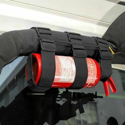 Nylon Car Roll Bar Fire Extinguisher Auto Fixed Holder Interior For Automobile Nylon Auto Holder Straps Fixed Car Safety St D6Y4