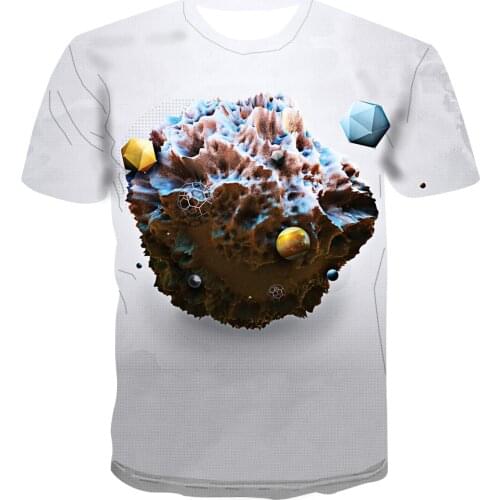 2020 new fashion mens round t-shirt mens 3D printing simple and generous T-shirt casual all-match top short sleeve T-shirt