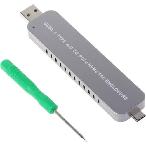 NVMe M.2 Enclosure NVMe SSD to USB 3.1 Type-C and Type-A Adapter Converter for M.2 PCI-e (M Key) SSD