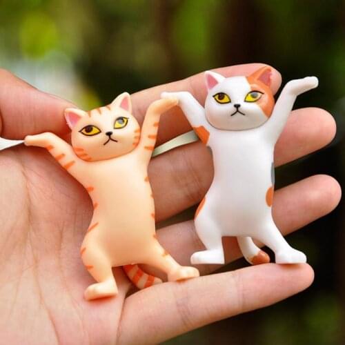 Enchanting Cat Pen HolderOrange Cat Carrying Coffin Bracket Cute Decoration Hand-made Home Decore Easter Decoration Cat Doll Toy