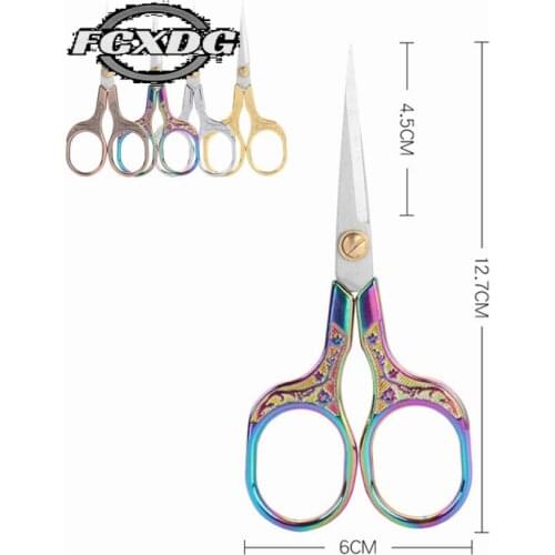 Sharp Durable Stainless Steel Antique Scissors for Needlework and Handicrafts Gold Retro Professional Sewing Scissors for Fabric