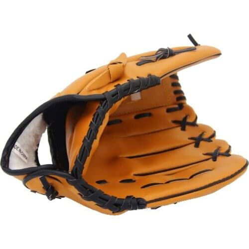 Outdoor Sports PU Brown Baseball Glove Softball Practice Equipment Size 10.5/11.5/12.5 Left Hand for Adult Man Woman Training
